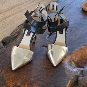 Steve Madden Silver and Black Heels
